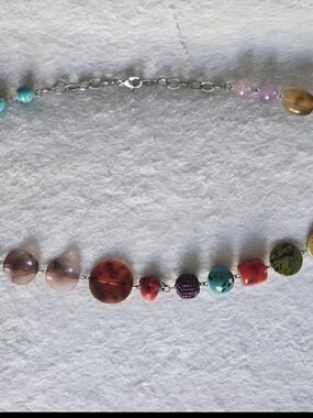 Multicolor Beaded Women's Necklace - Mixed Stone Look